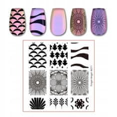 TOJATO Razítkovací deska, vzory na nehty, nail art, Květiny, Finger Angel - A011