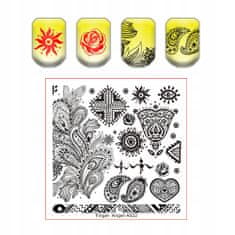 TOJATO Razítkovací deska, vzory na nehty, nail art, Květiny, Finger Angel - A022