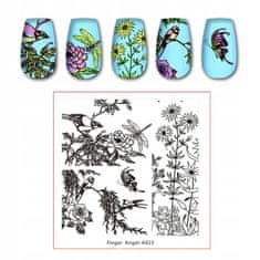 TOJATO Razítkovací deska, vzory na nehty, nail art, Ptáčci, Finger Angel - A023