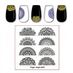 TOJATO Razítkovací deska, vzory na nehty, nail art, Mandala, Finger Angel - A047