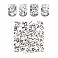 TOJATO Razítkovací deska, vzory na nehty, nail art, Strom, Finger Angel - A027