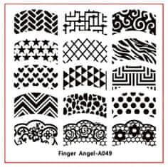 TOJATO Razítkovací deska, vzory na nehty, nail art, Francouzská manikúra, Finger Angel - A049