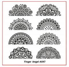 TOJATO Razítkovací deska, vzory na nehty, nail art, Mandala, Finger Angel - A047