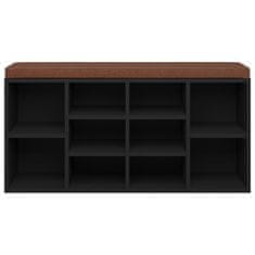 Greatstore Botníková lavice černá 103 x 30 x 48 kompozitní dřevo