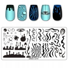 TOJATO Razítkovací deska, vzory na nehty, nail art, Barva, DRDS-L019