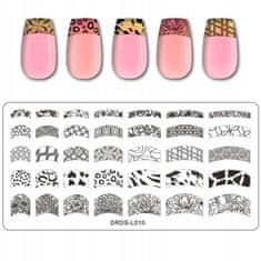 TOJATO Razítkovací deska, vzory na nehty, nail art, francouzská manikúra, DRDS-L010