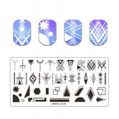 TOJATO Razítkovací deska, vzory na nehty, nail art, Geometrie, aztécké vzory, DRDS-L018