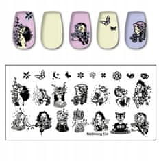 TOJATO Razítkovací deska, vzory na nehty, nail art, Žena, MaiSheng-124