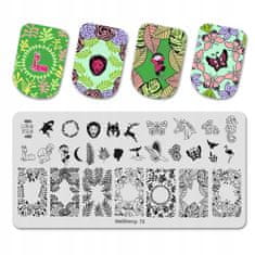 TOJATO Razítkovací deska, vzory na nehty, nail art, Zvíře, MaiSheng-127