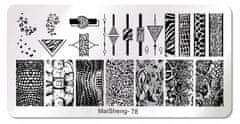 TOJATO Razítkovací deska, vzory na nehty, nail art, Zvířecí vzory, geometrie, MaiSheng-78