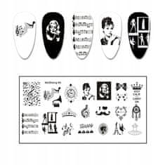 TOJATO Razítkovací deska, vzory na nehty, nail art, Hudba, MaiSheng-94