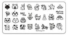 TOJATO Razítkovací deska, vzory na nehty, nail art, Zvířata, duha, MaiSheng-116
