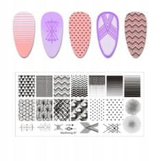 TOJATO Razítkovací deska, vzory na nehty, nail art, Geometrie, MaiSheng-87