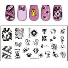 TOJATO Razítkovací deska, vzory na nehty, nail art, Kreslené postavičky, MaiSheng-95