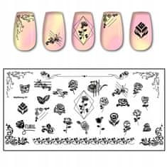 TOJATO Razítkovací deska, vzory na nehty, nail art, Květiny, ornament, MaiSheng-97