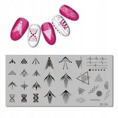 TOJATO Razítkovací deska, vzory na nehty, nail art, Tečky, geometrie, JR-120