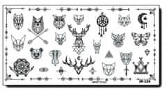 TOJATO Razítkovací deska, vzory na nehty, nail art, Zvířátka, geometrie, JR-124