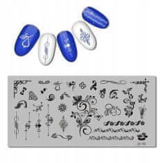TOJATO Razítkovací deska, vzory na nehty, nail art, Květiny, ornament, JR-090