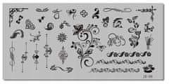 TOJATO Razítkovací deska, vzory na nehty, nail art, Květiny, ornament, JR-090