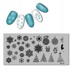 TOJATO Razítkovací deska, vzory na nehty, nail art, Sněhová vločka, JR-107