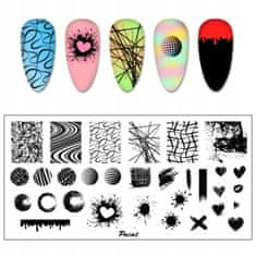 TOJATO Razítkovací deska, vzory na nehty, nail art, Koule, JR-113