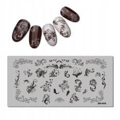 TOJATO Razítkovací deska, vzory na nehty, nail art, Květiny, ornament, JR-19
