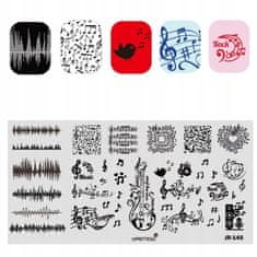 TOJATO Razítkovací deska, vzory na nehty, nail art, Hudba, JR-145