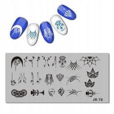 TOJATO Razítkovací deska, vzory na nehty, nail art, Květiny, JR-78