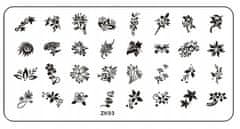 TOJATO Razítkovací deska, vzory na nehty, nail art, Květiny, ornament, ZK-03