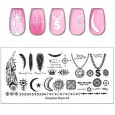 TOJATO Razítkovací deska, vzory na nehty, nail art, Pero, SimplismStyle-03