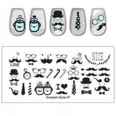 TOJATO Razítkovací deska, vzory na nehty, nail art, Gentleman, SimplismStyle-07