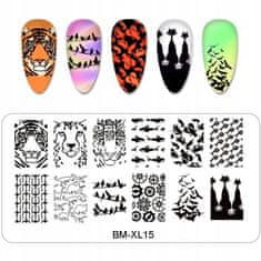TOJATO Razítkovací deska, vzory na nehty, nail art, Kočka, tygr, BM-XL15