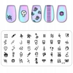 TOJATO Razítkovací deska, vzory na nehty, nail art, Animované postavy, to-10