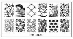 TOJATO Razítkovací deska, vzory na nehty, nail art, Voda, vlny, BM-XL25