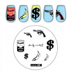 TOJATO Razítkovací deska, vzory na nehty, nail art, Pistole, hehe - 008