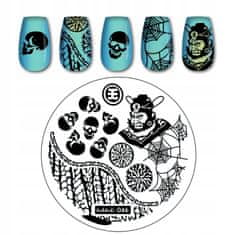 TOJATO Razítkovací deska, vzory na nehty, nail art, Lebka, hehe - 046