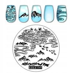 TOJATO Razítkovací deska, vzory na nehty, nail art, Mraky, hehe - 099