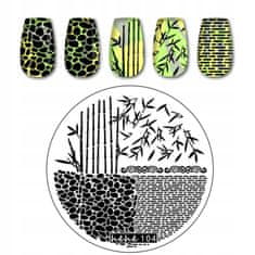 TOJATO Razítkovací deska, vzory na nehty, nail art, Bambus, hehe - 104