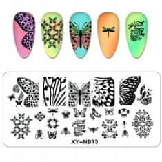 TOJATO Razítkovací deska, vzory na nehty, nail art, Motýl, XY-NB13