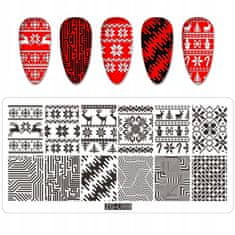 TOJATO Razítkovací deska, vzory na nehty, nail art, Vánoční, ZG-L008