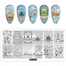 TOJATO Razítkovací deska, vzory na nehty, nail art, Stavby, ZG-L013