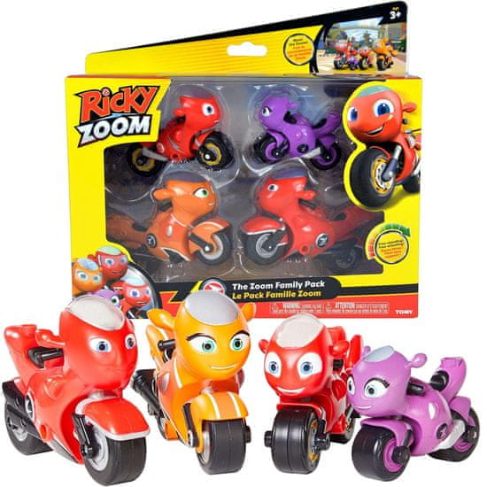 Tomy Ricky Zoom Rodinné balení 4 motorek zoom.