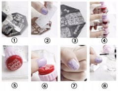 TOJATO Gelové razítko 3 cm + škrabka, nail art, francouzská manikúra, Stempel na neht