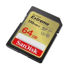 SanDisk Extreme 64GB SDXC Memory Card 170MB/s and 80MB/s, UHS-I, Class 10, U3, V30