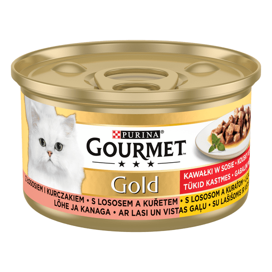 Gourmet GOLD losos a kuře ve šťávě 12x85 g