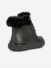 Geox Černé dámské kotníkové kožené boty s umělým kožíškem Geox Dalyla 41