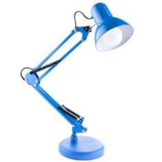 LUMILED Stolní lampa E27 lampička TOBI Modrá + STOLNÍ MONTÁŽNÍ DRŽÁK