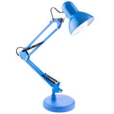 LUMILED Stolní lampa E27 lampička TOBI Modrá + STOLNÍ MONTÁŽNÍ DRŽÁK