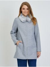 Vero Moda Světle šedý žíhaný kabát VERO MODA Molly XS