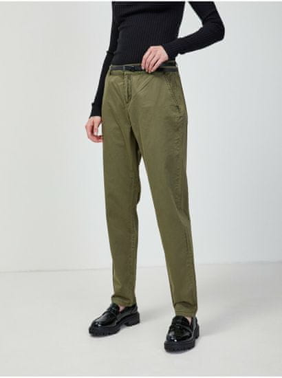 Vero Moda Khaki kalhoty s páskem VERO MODA Flash